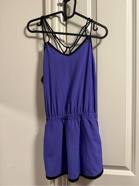 lululemon athletica Purple Strappy Girls Romper with Black Trim